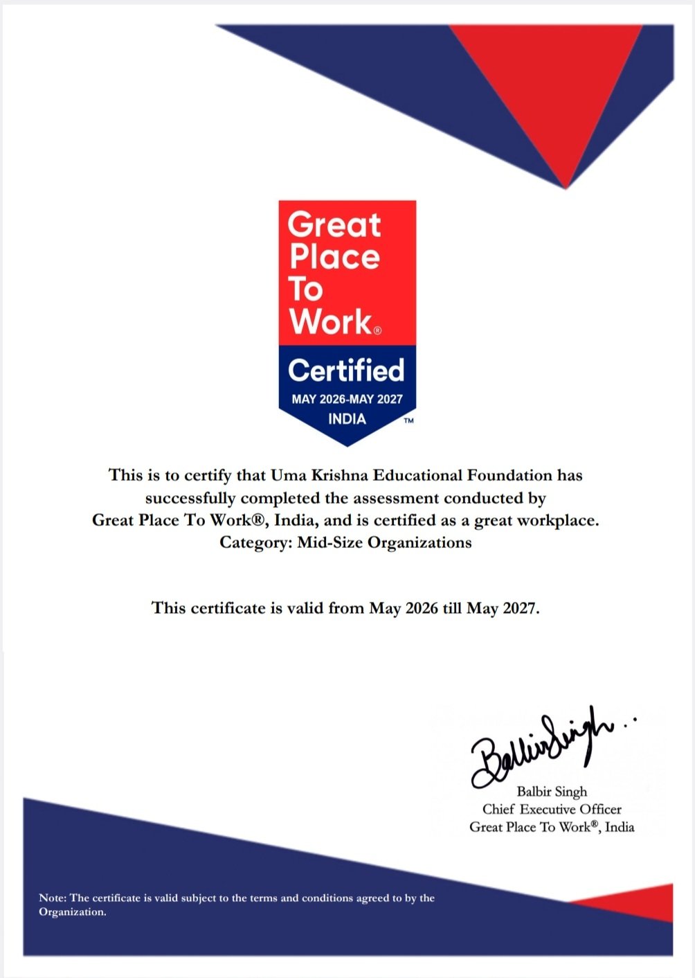 Officially A Great Place To Work